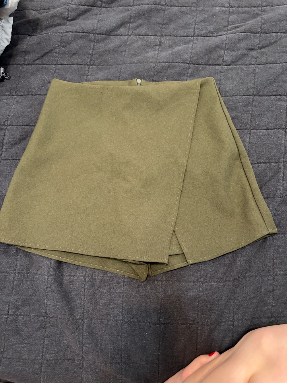 The Impeccable Pig Olive Wrap Skort with Built-In Shorts
